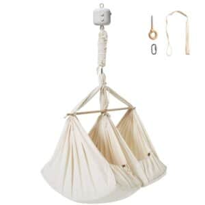 Membantu Bundle - Basic - Twin Slyngevugge m. Vuggemotor og Loftophæng - Natur